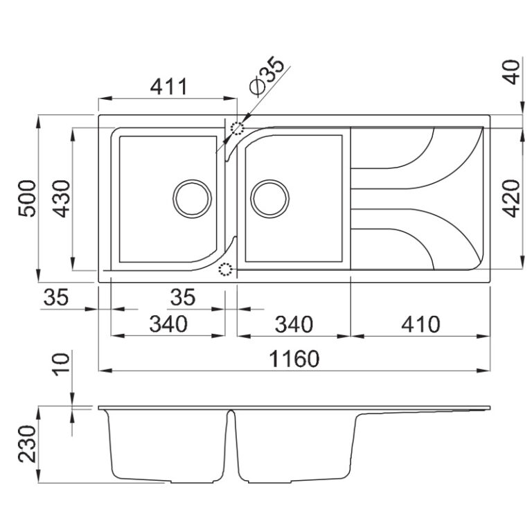 Évier Graniteck Focus F.116W Blanc Tunisie