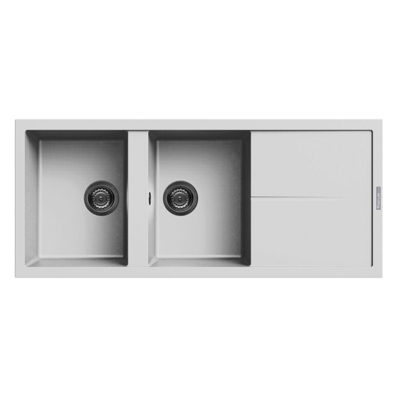 Évier Graniteck Focus FILO.116W Blanc Tunisie