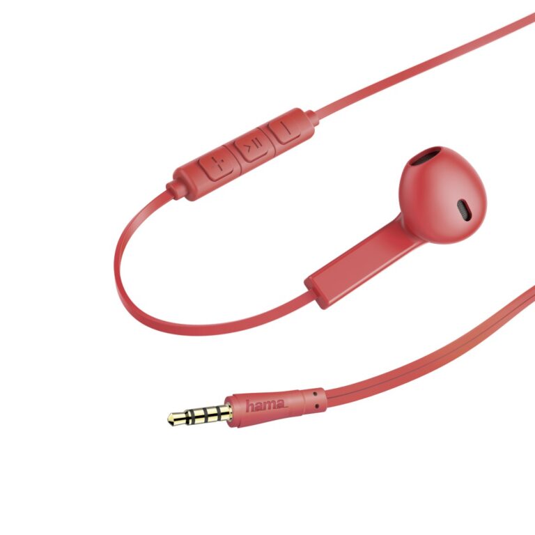 Écouteurs Filaire Hama “Advance” Avec Microphone – Rouge – 00184138 Tunisie