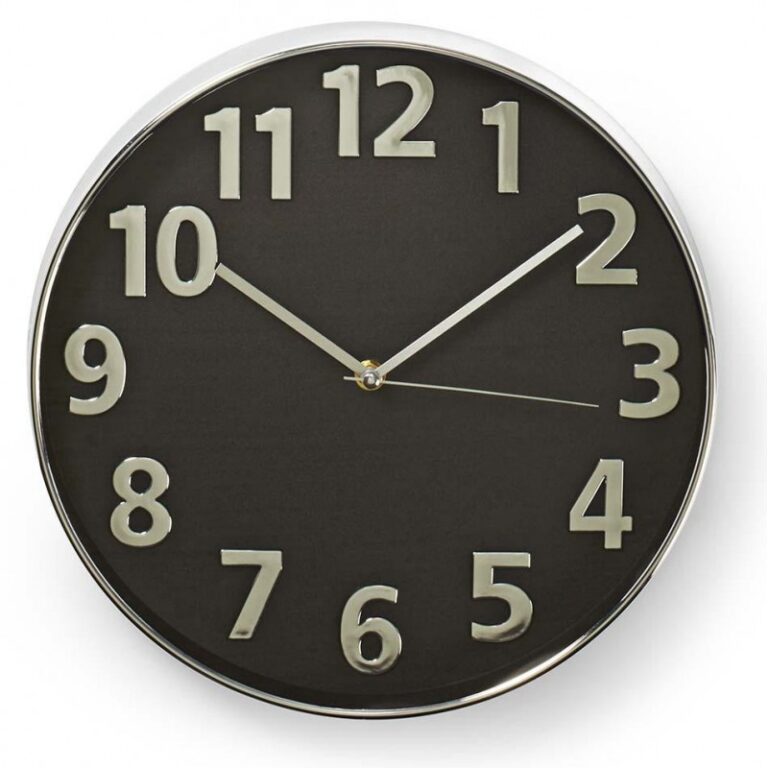 Horloge Murale Nedis Circulaire Diamètre 30 cm Noir & Argent – CLWA014PC30BK Tunisie
