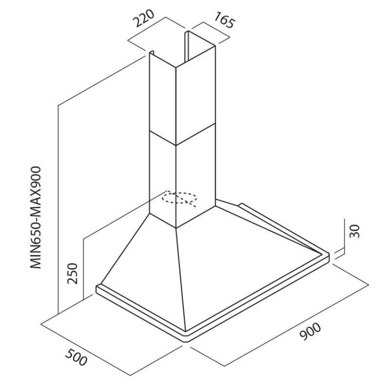 Hotte Pyramidale Focus 90 cm F904X Inox Tunisie