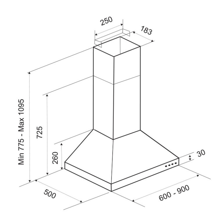 Hotte Pyramidale Focus F.605B 60 cm Noir Tunisie