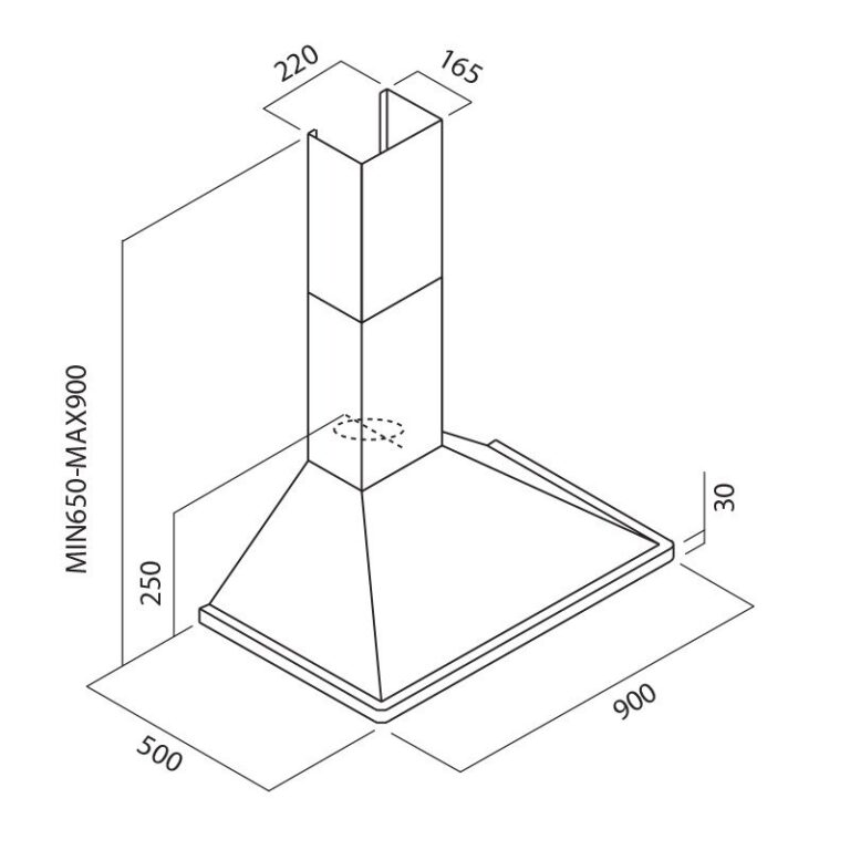 Hotte Pyramidale Focus F904B 90 cm Noir Tunisie