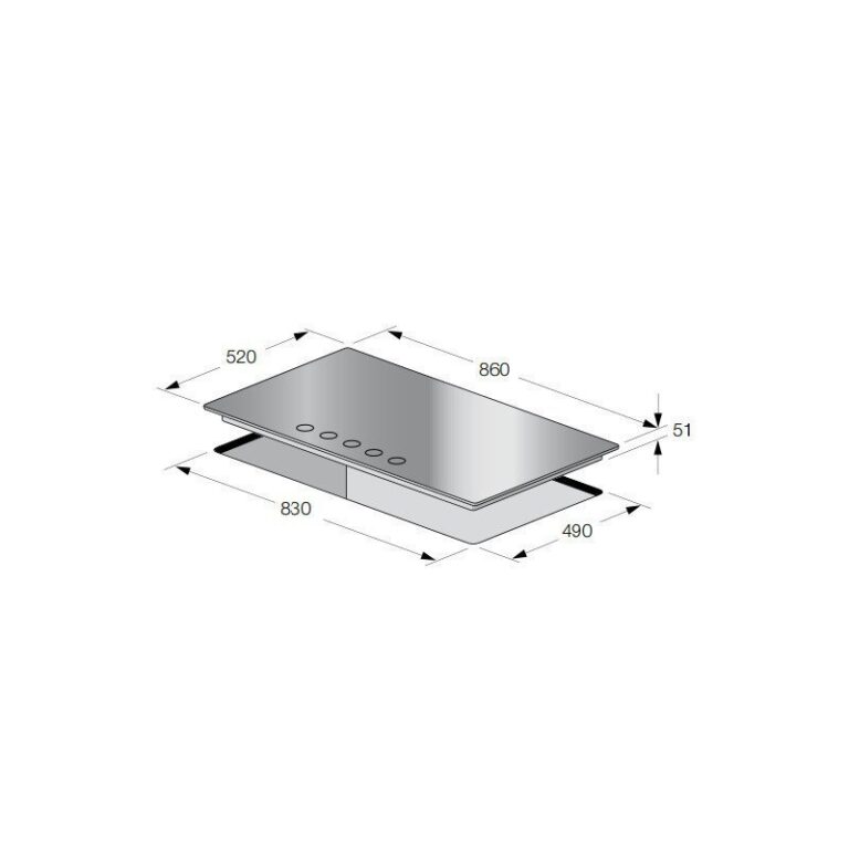 Plaque de Cuisson Focus 5 Feux 90 cm Vitro F.4179B Noir Tunisie