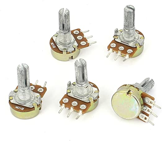 Potentiomètre en Carbone 0,25 W 250 V (1 KΩ – 5 KΩ – 10 KΩ – 100 KΩ – 250 KΩ – 1 MΩ) Tunisie