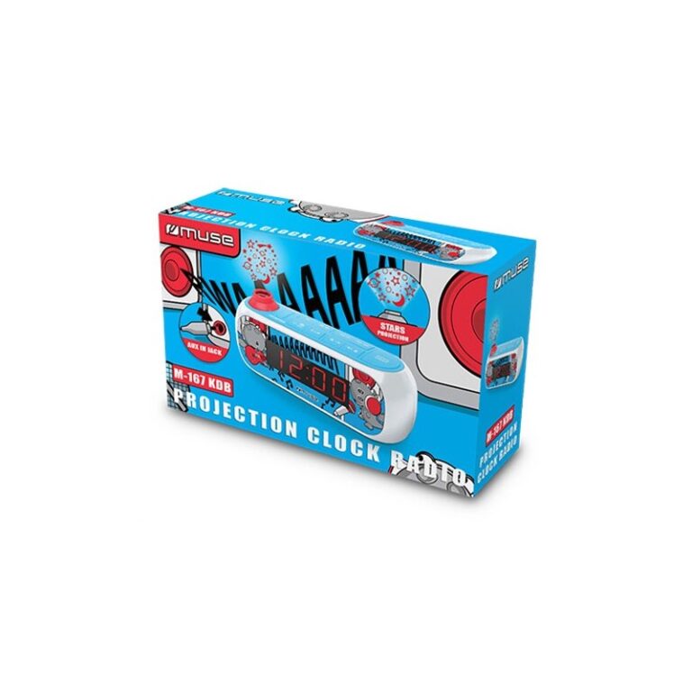 Radio-Réveil PLL avec Projection Muse M-167KDB Bleu Tunisie
