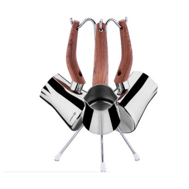 Set De 3 Pots à Café Turk Korkmaz Abana A1238 Inox & Bois Tunisie