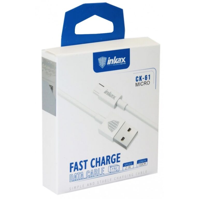 Cable USB Vers Micro USB INKAX CK-61 2.1A / 1M / Blanc Tunisie