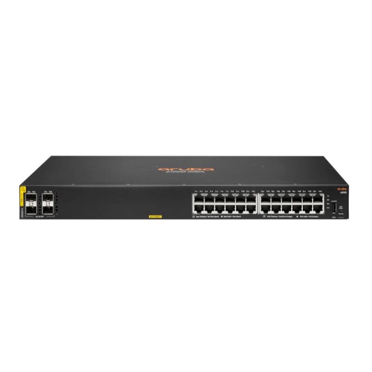 Switch Aruba 6000 Managed 24g 4sfp Poe+ 370w – Noir – R8N87A Tunisie