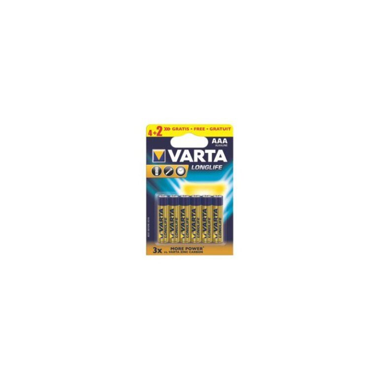 4x Piles AAA Varta Longlife Lr03 Bp4 + 2 Piles Offertes Tunisie
