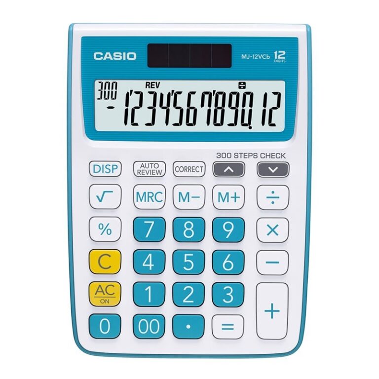 Calculatrice de bureau Casio MJ-12 VC Bleu – CAS-MJ-12-VC-BU Tunisie