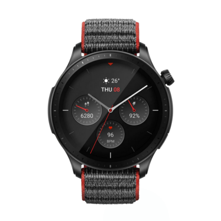 Montre Connectée Amazfit Gtr 4 – Noir & Rouge Tunisie