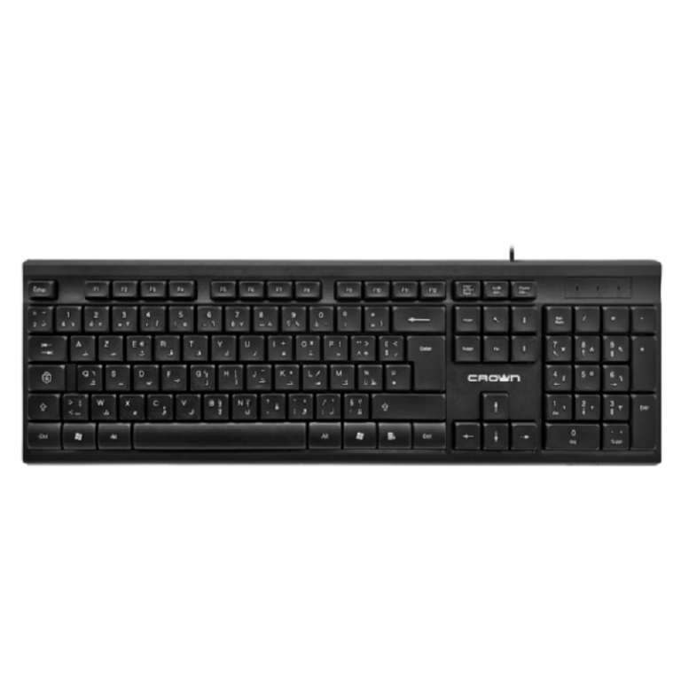 Clavier Crown Usb Azerty Bilingues 102 Touche – Noir Tunisie