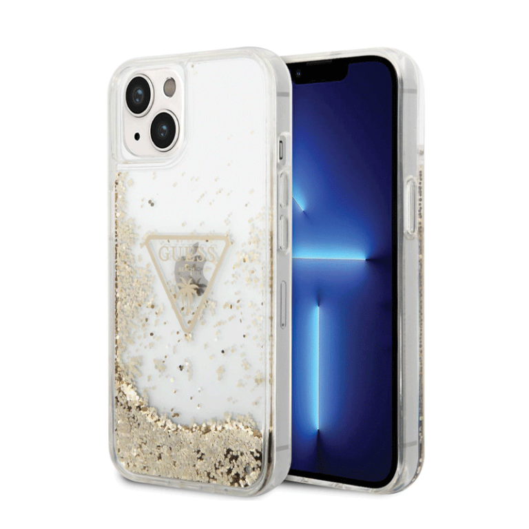 Etui Guess Liquide Glitter avec logo triangle pour iPhone 14 Plus – Silver – 09287 Tunisie