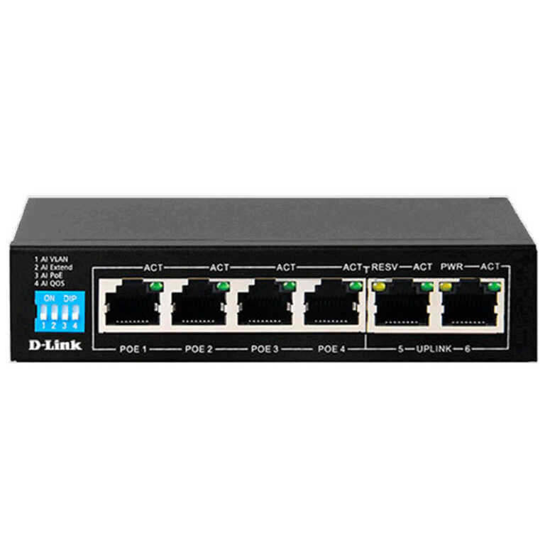 Switch D-link Dgs-f1006p 6 Ports 10/100/1000 Mbps Avec 4 Ports Poe – Noir DGS-F1006P-E Tunisie