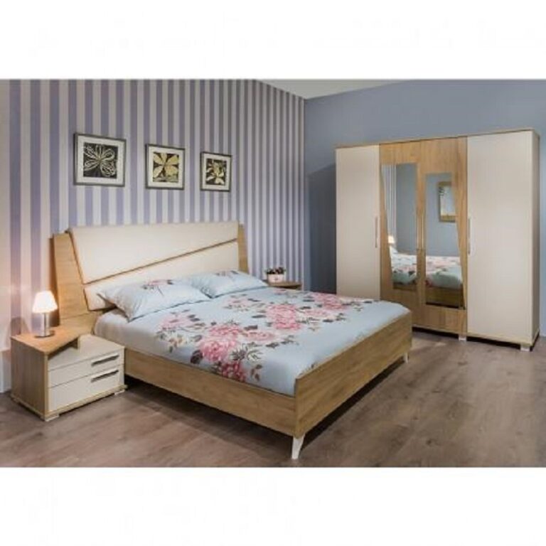 Chambre Adulte Ambiance 200×160 Cm 4 Portes – Denver & Beige – CHA28DV/BG001 Tunisie