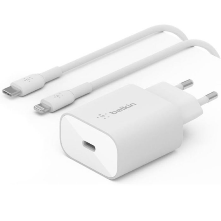 Chargeur Belkin Boost Charge 25W Pd Avec Cable PPS USB-C Vers Lightning – Blanc – WCA004vf1MWH-B5 Tunisie