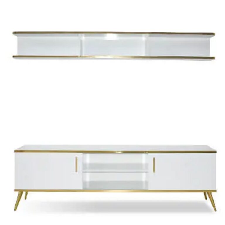 Meuble Séjour Living Toronto Sotufab – Blanc & Doré – LIV30BC/DR Tunisie