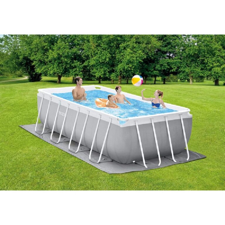 Piscine INTEX Métal Frame Rectangulaire 4 X 2 X 1.22 M – Gris -26790NP Tunisie