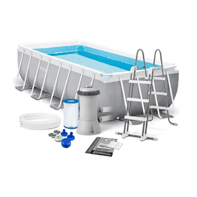 Piscine INTEX Métal Frame Rectangulaire 4 X 2 X 1.22 M – Gris -26790NP Tunisie