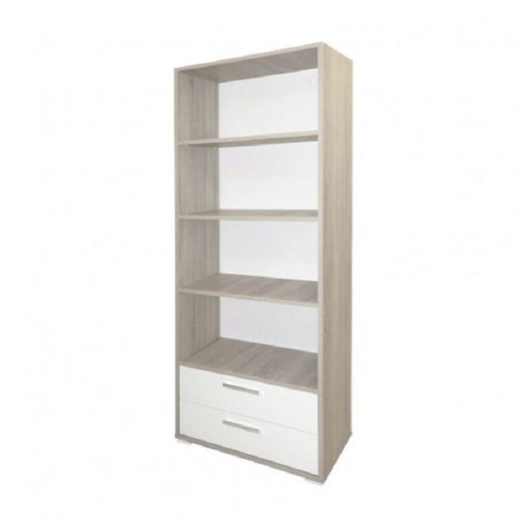 Élément De Rangement Sotufab Anas+2T – Chêne Brut & Blanc – EB0203 Tunisie