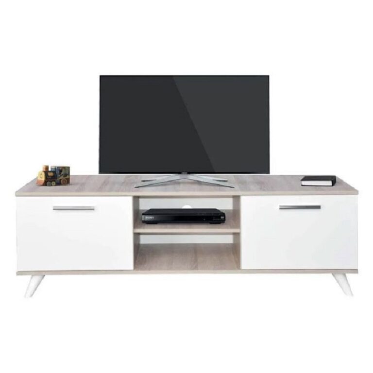 Table Tv Sotufab Joy – Chêne Brut & Blanc – TV081CB/BC Tunisie