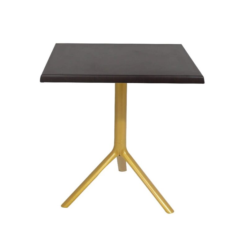 Table Bistrot Noa 3 Pieds 70×70 Cm Werzalit Socle Peinture Doré Sotufab – Wingue – TBIS144DR Tunisie