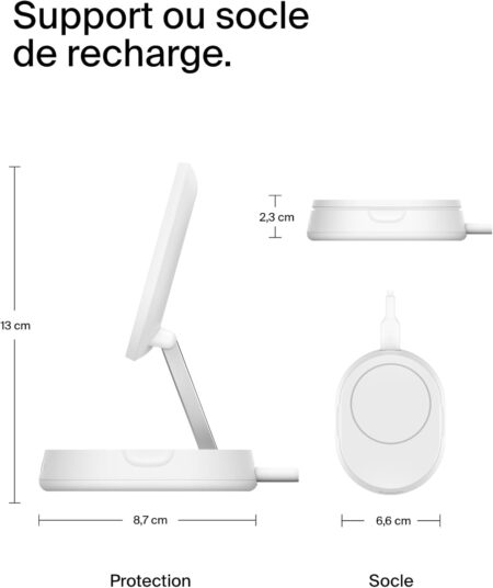 Support De Recharge Belkin Boostcharge Pro Qi2 Et Pliable 15 W -Blanc -wia008btwh Tunisie