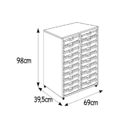 Rangement A 20 Bacs En Plastique Sotufab – Hêtre – MA18 Tunisie