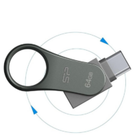 Clé Usb Silicon Power C80 64go Otg Usb 3.2 Type C – Titanium – SP064GBUC3C80V1S Tunisie