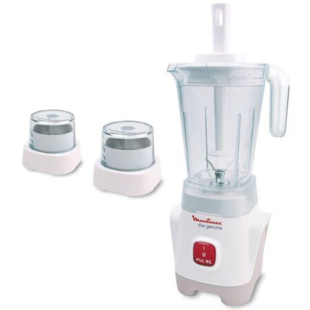 Blender + 2 Moulins Moulinex 400 W LM2421EG Blanc + Set Spatule Tefal Gratuit Tunisie