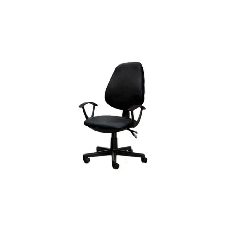 Chaise Secrétariat En Simili Cuir +  Accoudoirs Noir Tunisie