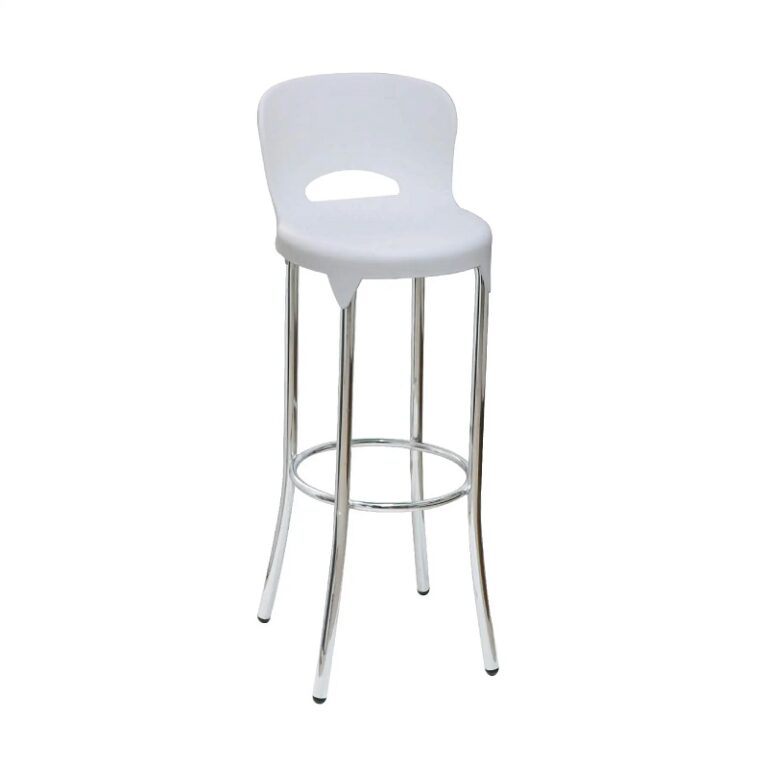 Tabouret Dallas Socle Chromé – Blanc – TABC0010BC Tunisie