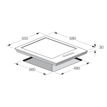 Plaque de Cuisson Focus F.806X 4 Feux 60 cm Inox Tunisie