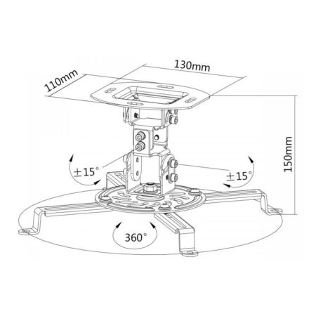 Support de Plafond pour Vidéoprojecteur Sbox 13.5 kg PM-18 Tunisie