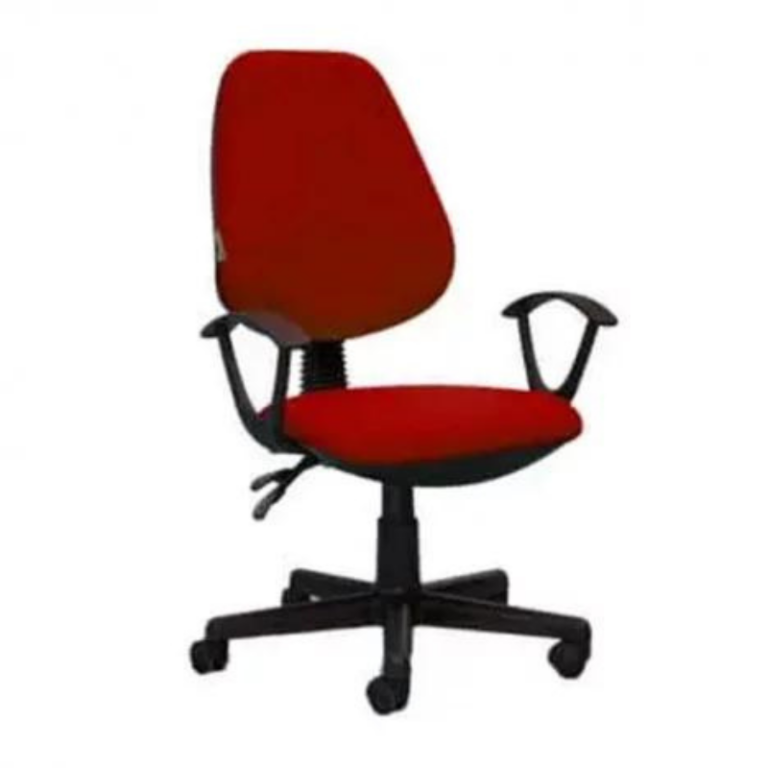 Chaise De Bureau Sécretaria En Tissu Avec Accoudoirs – Rouge Bordeaux – CHB0049RGB Tunisie
