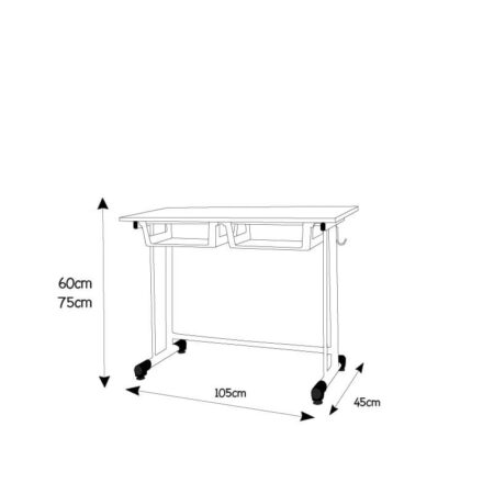 Table Écolier Biplace A Dégagement Latéral Avec Rangement Plastique Sotufab – TE33 Tunisie