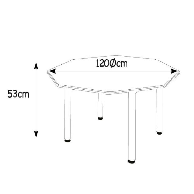 Table Maternelle Hexa Pvc D120 Sotufab – Jaune – MA05 Tunisie
