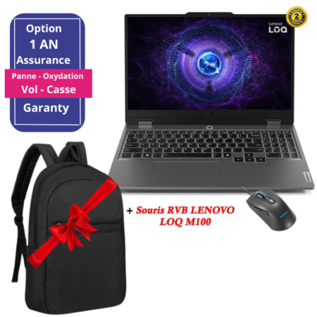 Pc portable Lenovo Gaming LOQ3 I713 Gen 16 Go 512Go SSD RTX 4050 6Go – Gris – 83DV00JUFG Tunisie