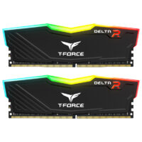 Barrette Mémoire TeamGroup T-FORCE DELTA R BLACK RGB 16 GO (2x 8 Go) 3200 Mhz – TF3D416G3200HC16FDC01 Tunisie