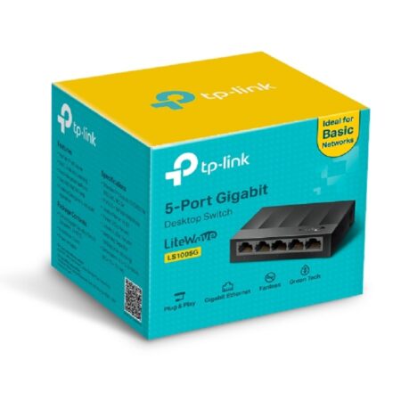 Switch de bureau TP Link 5 ports Gigabit – 10/100/1000 Mbps – LS1005G Tunisie