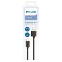 Câble USB-A vers USB-C de 1.2 m Philips – Noir -DLC3014A/00 Tunisie