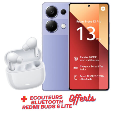 Smartphone Xiaomi Redmi Note 13 Pro 8Go – 256Go – Violet Tunisie