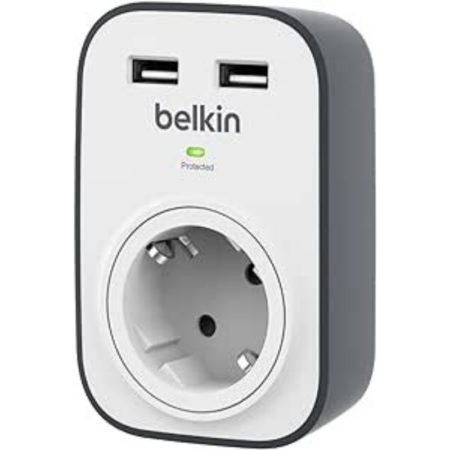 Prise Belkin Avec Chargement Usb Partagé 2 X 2,4 A – Blanc & Gris -bsv103vf Tunisie