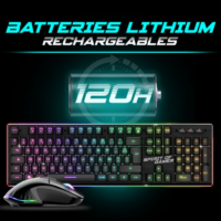 Pack Gaming Sans fil Spirit Of Gamer clavier semi mécanique + souris ULT600 RGB -Noir-CLS-MK600S-BK Tunisie