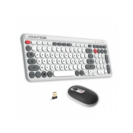 Ensemble Clavier et Souris Sans Fil Advance ERGOSTYLE Blanc – CLS-9100RF Tunisie