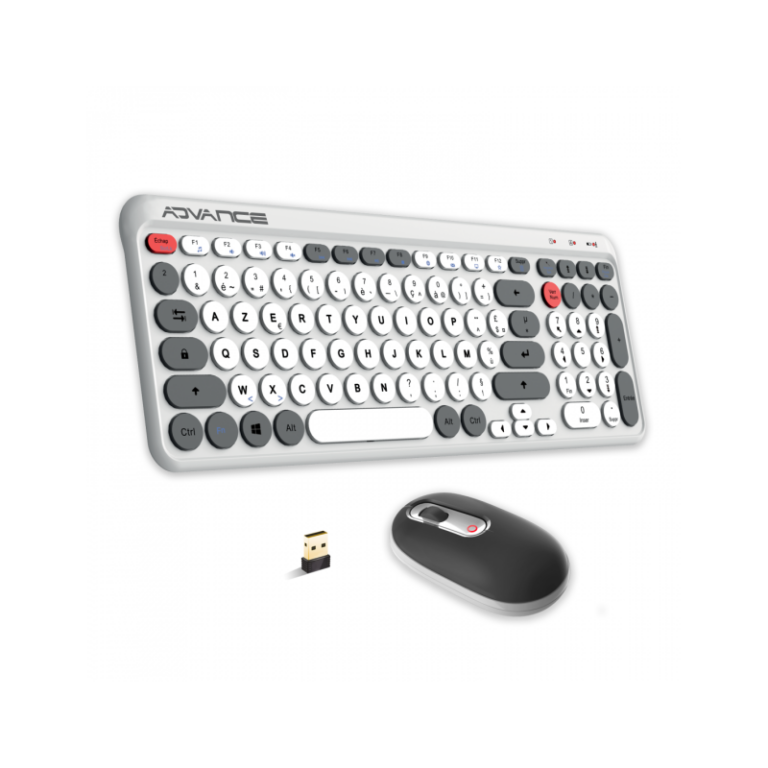 Ensemble Clavier et Souris Sans Fil Advance ERGOSTYLE Blanc – CLS-9100RF Tunisie