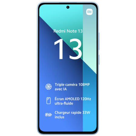 Smartphone Xiaomi Redmi Note 13 6Go – 128Go – Bleu Tunisie