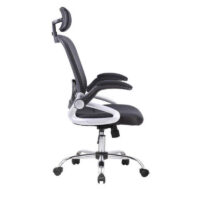 Chaise de Bureau Focus Noir – Base chrome Tunisie