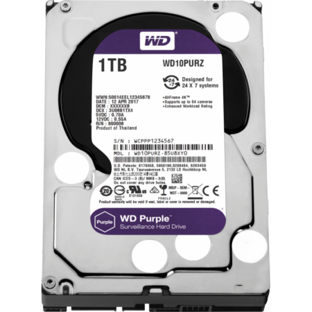 Disque Dur Interne Western Digital 1to 3.5” Pour Vidéosurveillance – WD10PURZ Tunisie